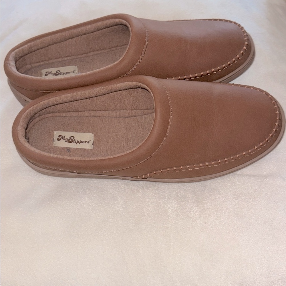 My Slippers from My Pillow Men's Size 12 Brown Leather Slippers Hardly Worn - Picture 4 of 6